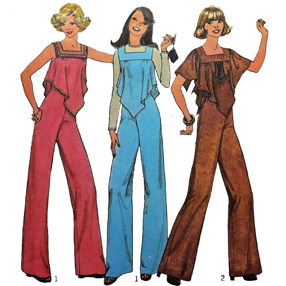 Vintage 70s Womens JUMPSUIT Pants Pattern / Bell by ScarlettsVault
