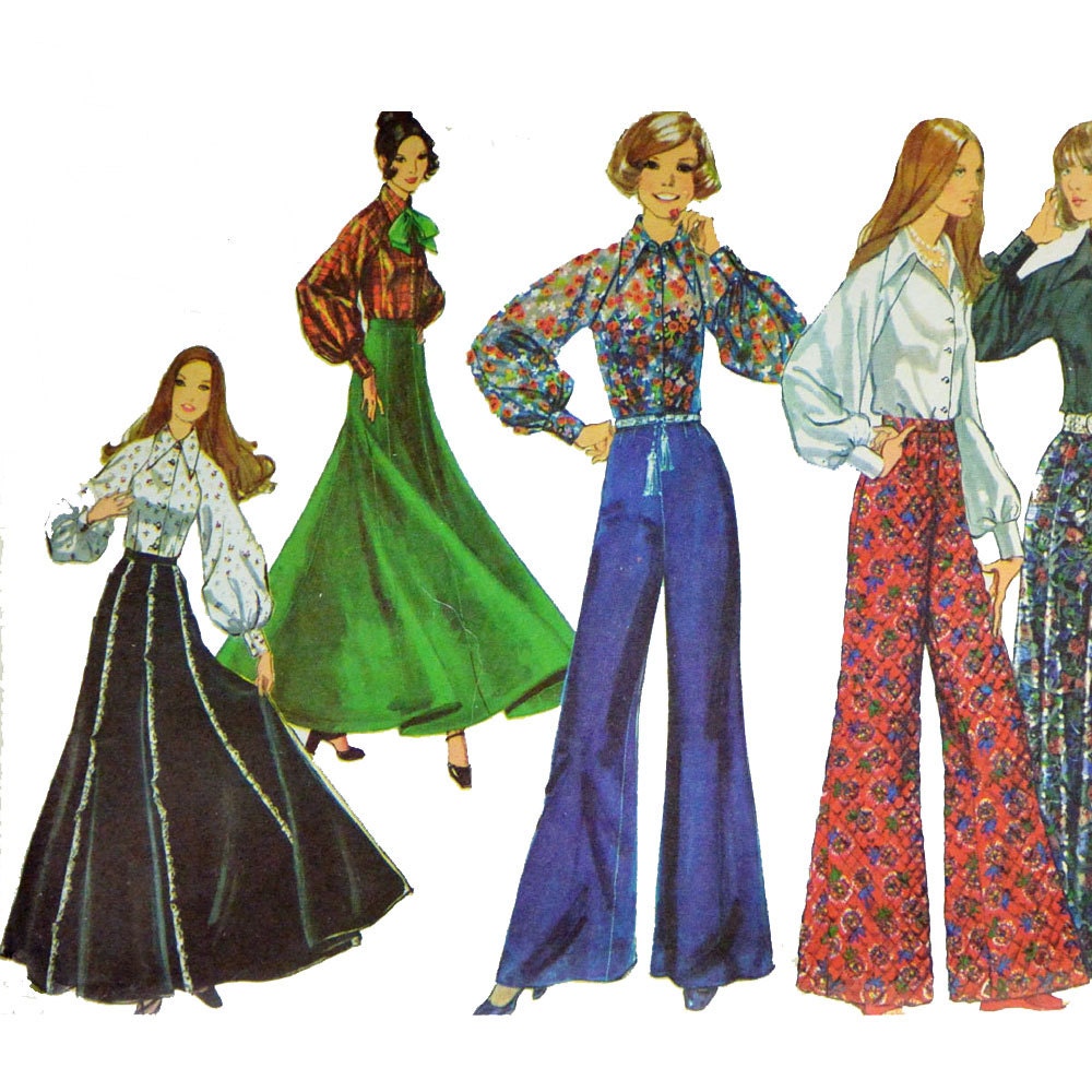 1970s Maxi Skirt Pattern 70s Bell Bottom Pants Pattern