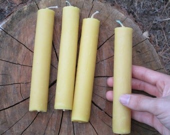 Beeswax Candles, Handmade, Size: 1" Diameter x 6" Tall - Listing is for one candle .