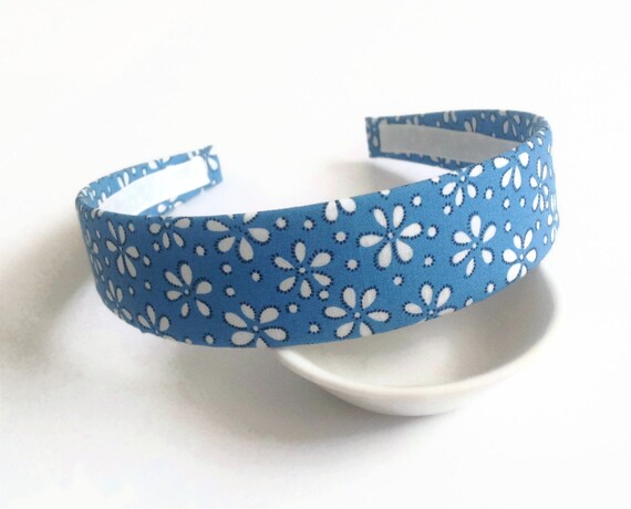 9 New baby headband rack 785 headband: Blue headband, fabric covered headband, daisy blue headband   