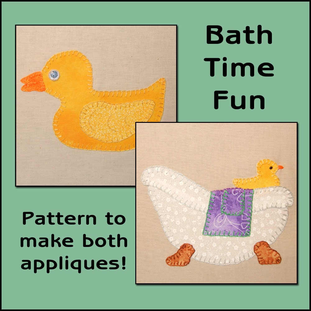 Bath Time Fun Applique Templates Bathtub Applique Pattern