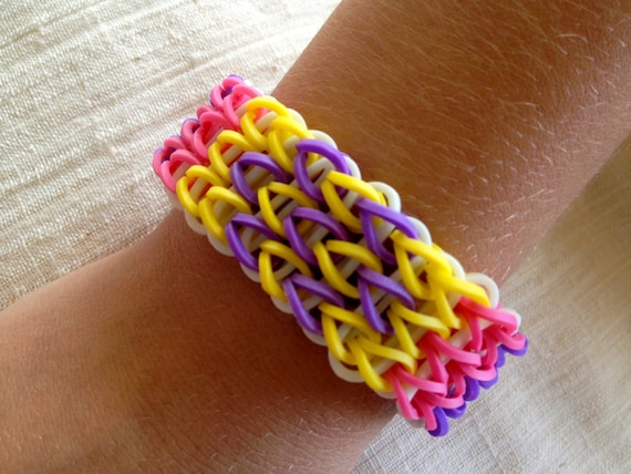 Items similar to Rainbow Loom bracelet made from rubber bands ...
