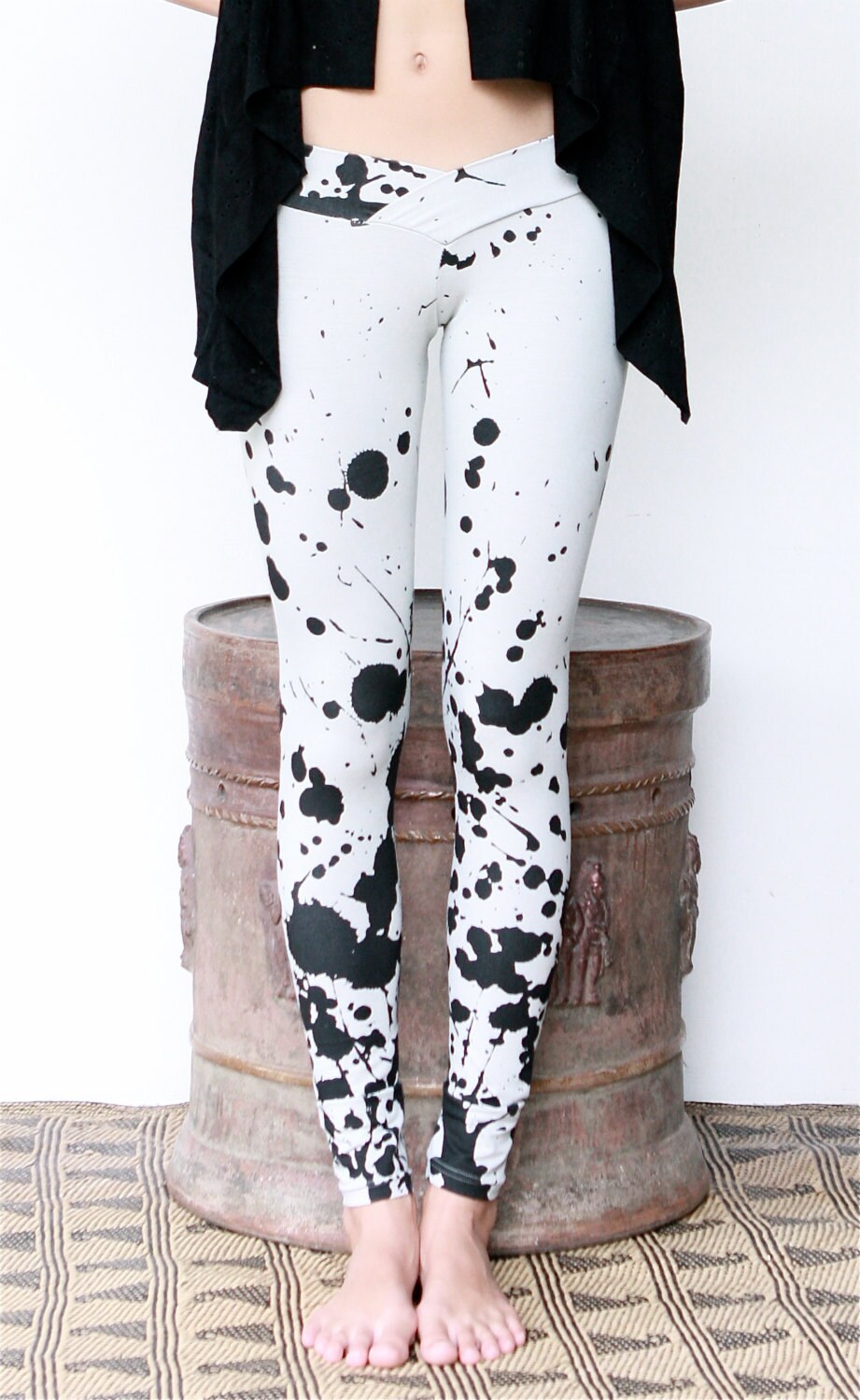Paint legging Leggings with handmade print.