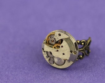 Steampunk ring vintage watch movement ring statement piece absolutely stunning