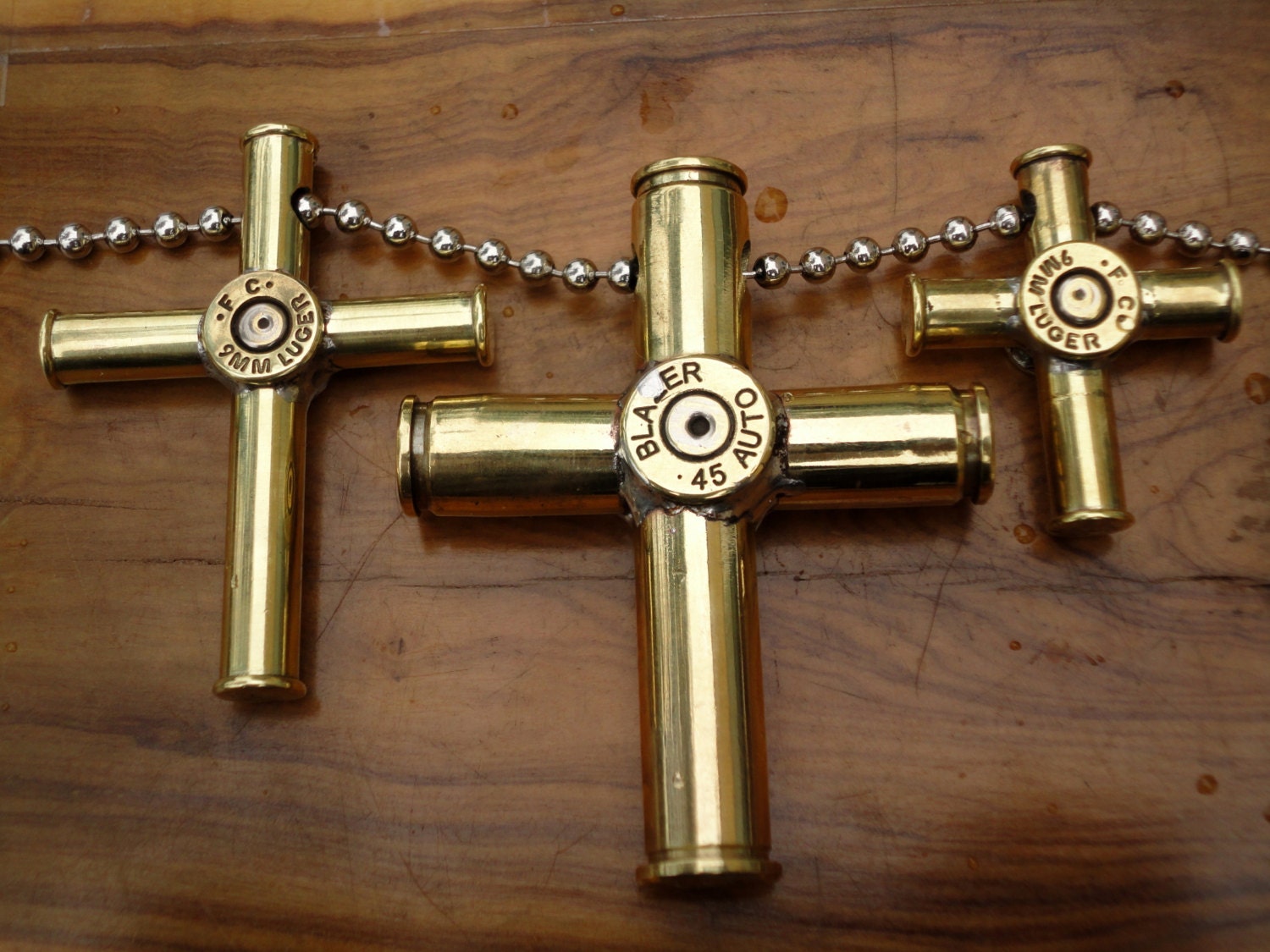 Bullet Casing Cross Pendant Necklace Medium by ...