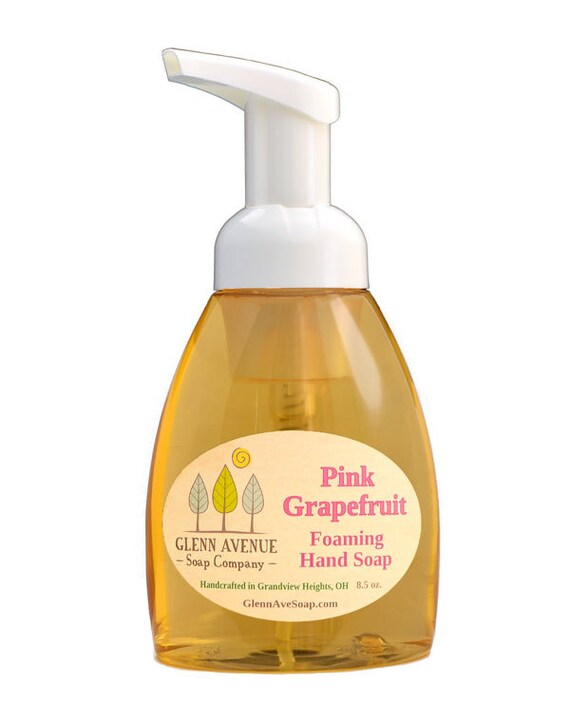 Pink Grapefruit Foaming Hand Soap All natural by GlennAveSoap