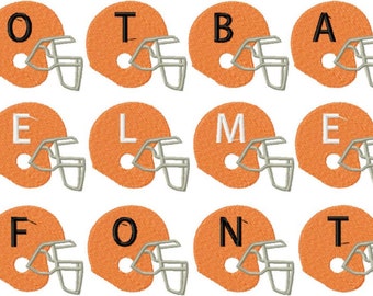INSTANT DOWNLOAD Football Helmets Machine Embroidery Monogramming Font Set Includes 3 Sizes