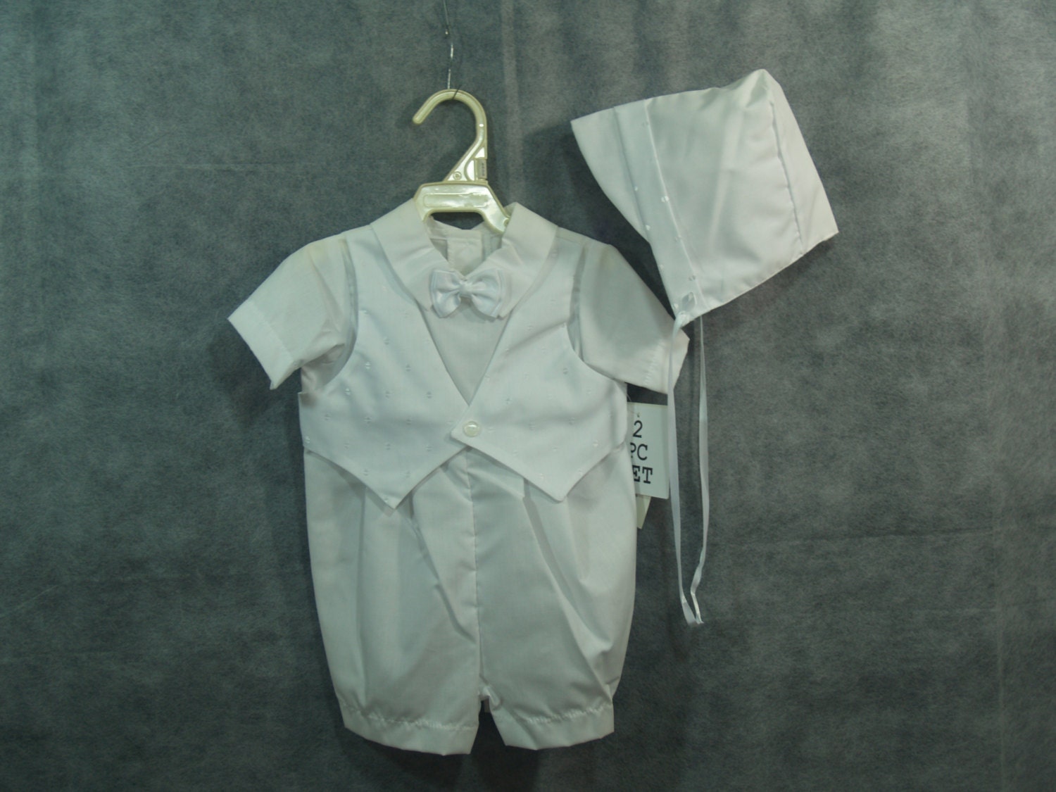 Boys Baptism Cotton Outfit Size 6 months with hat by CecysChildren