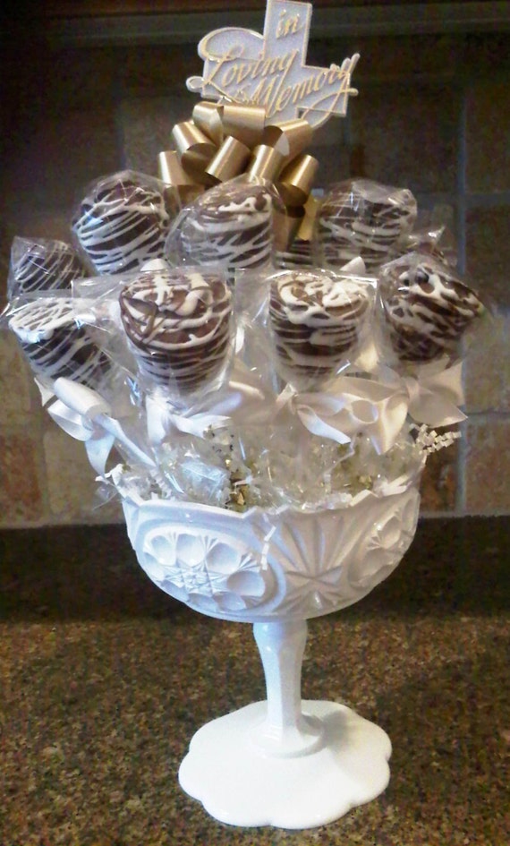 Bouquet of Cake Pops 12 Brownie or Cake Pops in a Vase