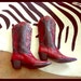 Red and Black Phoenix Design Leather Western - Southwestern boots Size 9 - cowgirl boots 9M