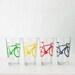 8 Bicycle pint glasses - choose any 8 bike colors