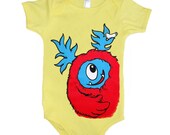 Baby Monster Onesie - Yellow with Red Monster size 18 month