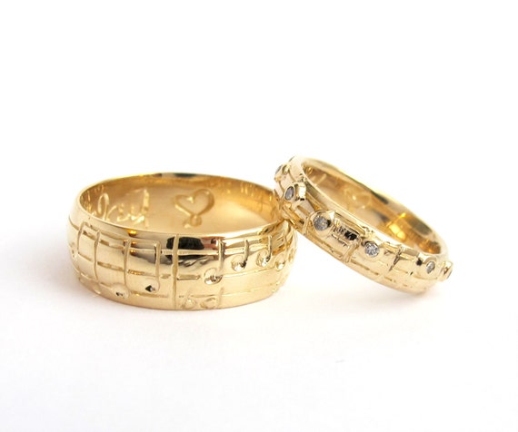 Real gold wedding ring sets