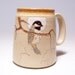 Black Capped Chickadee and Maple Leaf Large 16 oz Pottery Coffee Mug Limited Series 101