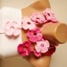 FREE SHIPPING - Flower Scarf, Handmade Crochet Pink white (battik) tones Color Flower Lariat, Scarf, Necklace