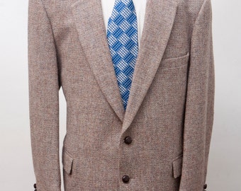 Men's Blazer / Vintage Harris Tweed Wool Jacket / Size 44 Large