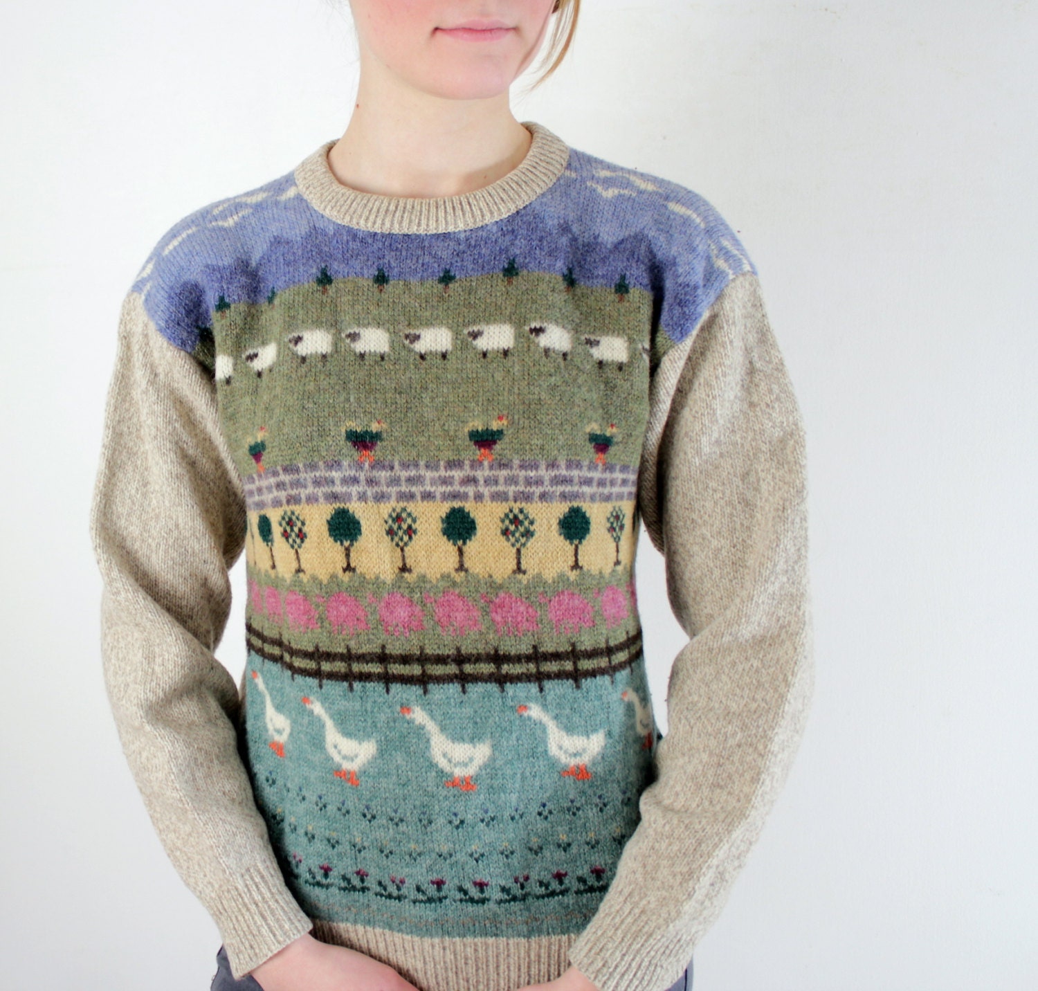 Sheep Sweater / Farm Animal Sweater