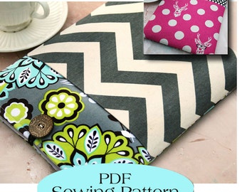 iPad Sleeve with Pocket Pattern , iPad Case Pattern, iPad Cover PDF Sewing Pattern Ebook Sewing Tutorial, INSTANT Download