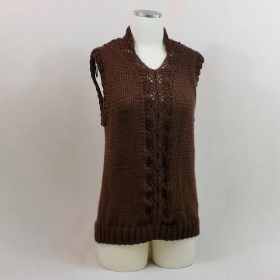 chocolate brown knit top