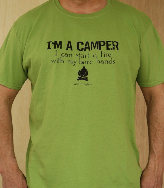 Items similar to Men's Camping T Shirt - I'm A Camper Fire ...