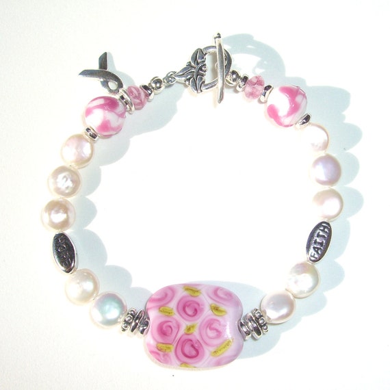 Breast Cancer Awareness Bracelet Survivor Jewelry Pink