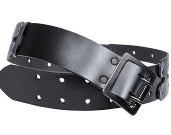 Wide Black Belt - Wide Leather Belt - Women Belt - Designer Belt - Statement Bold Belt- BOGO SALE