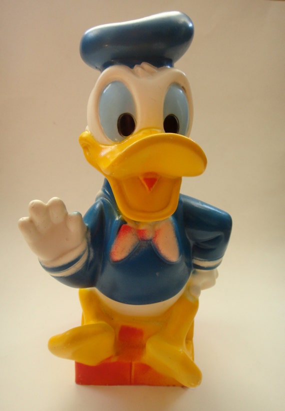 Vintage Plastic Donald Duck Bank by SFMissionFinds on Etsy