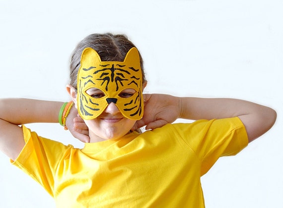 Items similar to Kids Mask, Tiger Mask, Kids Animal Mask, Carnival ...