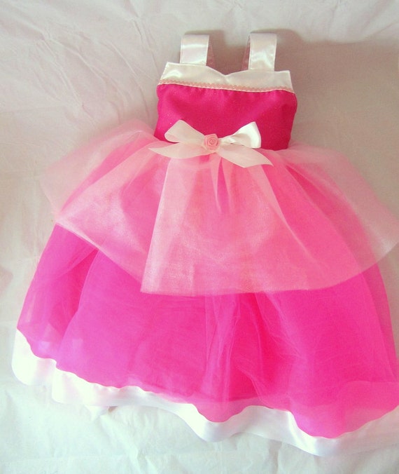 Sleeping Beauty Dress Aurora: Hot Pink Light Pink by KnottedWear