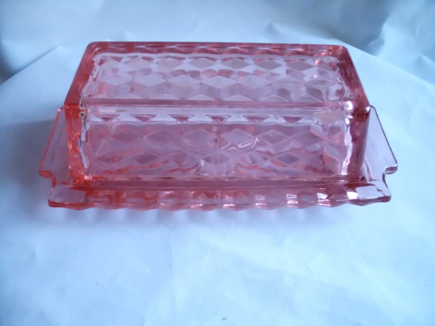 Fostoria American Pink Butter Dish Lid Vintage