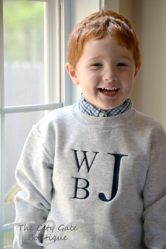 Download Items similar to Toddler Boys Monogrammed Sweatshirt on Etsy