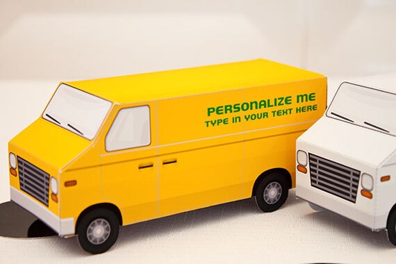 Delivery Van Favor Box - DIY Printable PDF Il_570xn