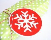 Snowflake Die Cut Christmas Tags ,Gift Tags Set, Set of 6 Handmade Tags A629 Il_170x135