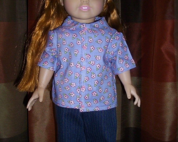 shirt and jeans for the summer fits 18 inch dolls