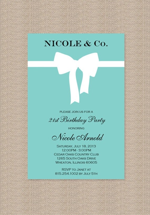 Tiffany Party Invitations 5