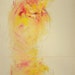 Extra Large Colorful Classical Figure Painting, abstract figure art, pink, orange, 48 x 24", original canvas by Derek Overfield