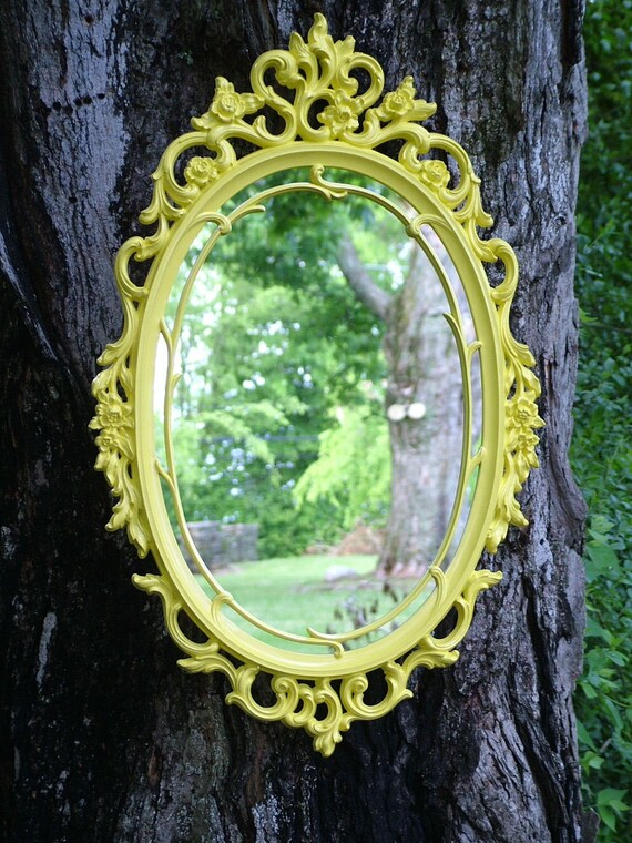 Items Similar To Ornate Yellow Wall Mirror,size 29 X 18 Or Choose Color 