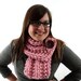 Light Pink Chunky Knit Cowl Scarf with Large Brown Button