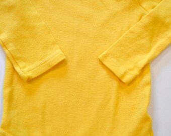 Golden Yellow Onesie, Hand Dyed, Baby, Toddler, Bodysuit, DIY Minion, Pikachu, Charlie Brown, Founder, Halloween Costume Base, Long Sleeve