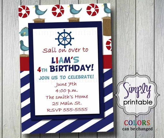 Sailor Birthday Invitation Printable Il_570xn