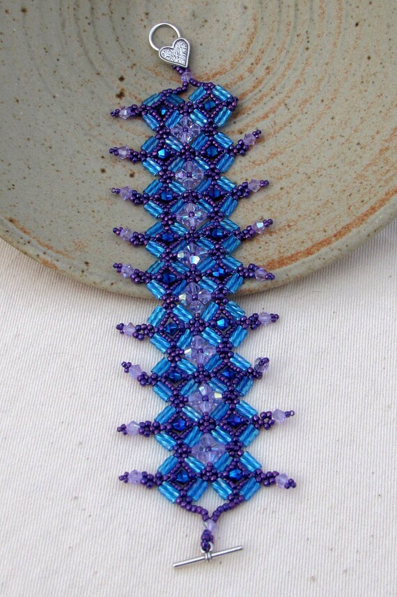 7 1/4 Inch Woven Statement Bracelet Cuff Style Seed Bead