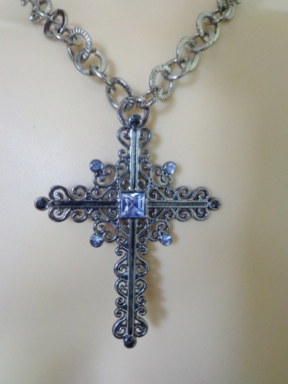Filigree Amethyst Cross Necklace