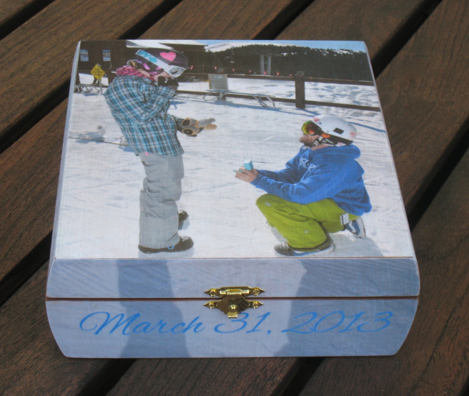 Unique Engagement Gift Personalized Wedding Keepsake Box