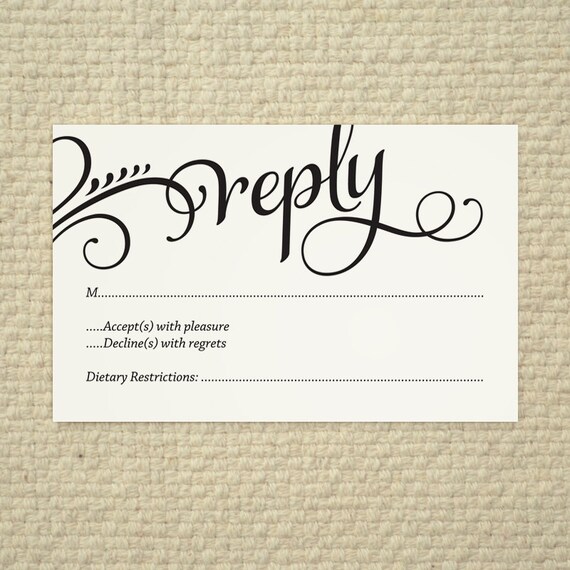 Wedding Rsvp Postcard Template Free