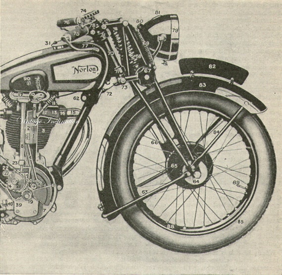 Vintage Motorcycle Drawing