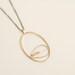 Beaded Pendant Necklace, Ellipse, Drop, Gold Silver, Modern Pretty Necklace