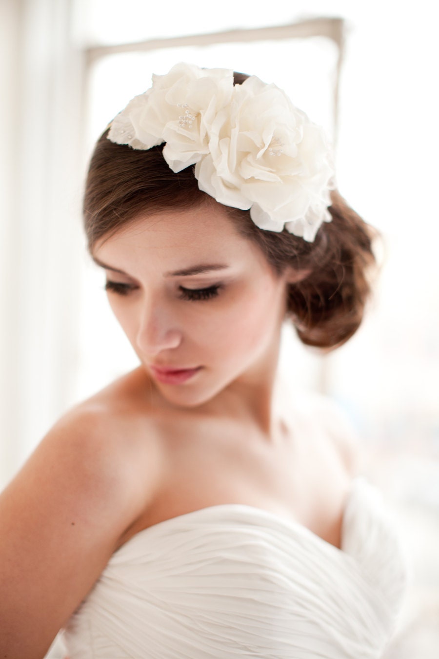 Silk Flower Headband Floral Headpiece Bridal by MelindaRoseDesign