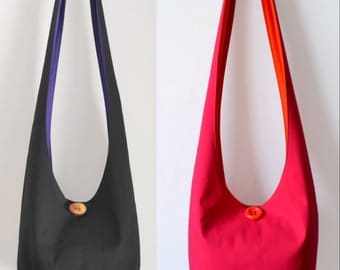... TO ORDER Hobo Bag, Solid Color, Sling Bag, Hippie Purse, Crossbody Bag