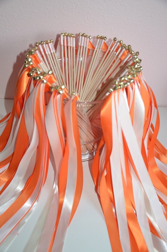 Wedding ribbon wands set of 100 double ribbon wands with
