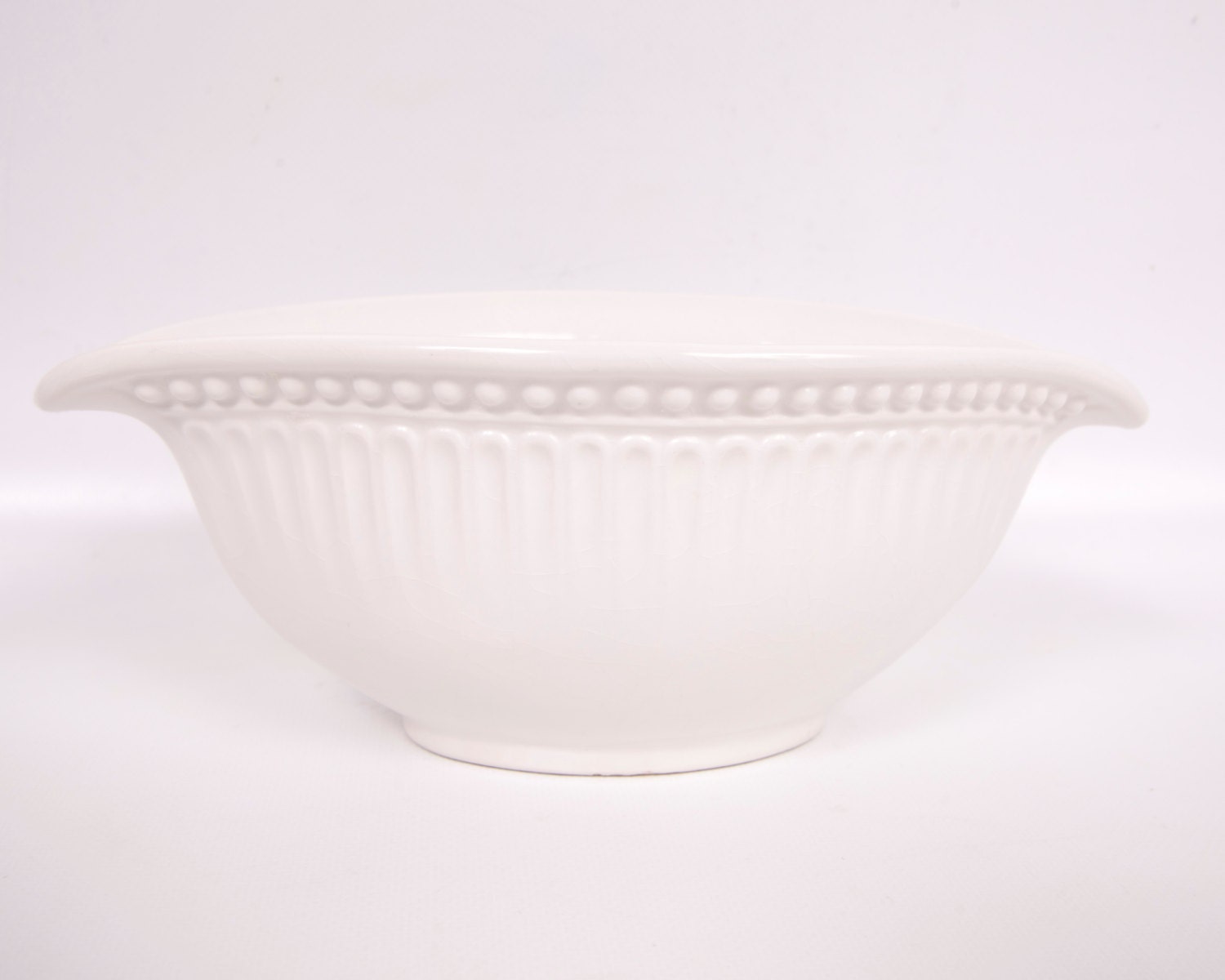 Vintage Amora Italian Bowl Made in Italy Serving Dish Vase Off White